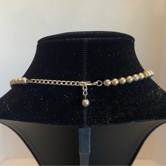 Napier Vintage Gold and SilverTone Beaded Choker Necklace - Picture 6 of 13